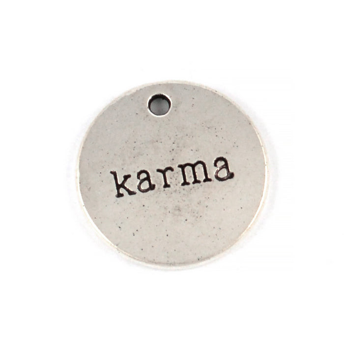Berlock, rund "karma", antiksilver, 20mm, 5st