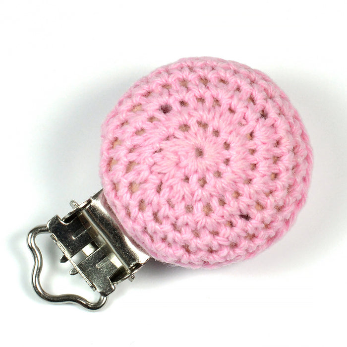Virkat clips, rosa