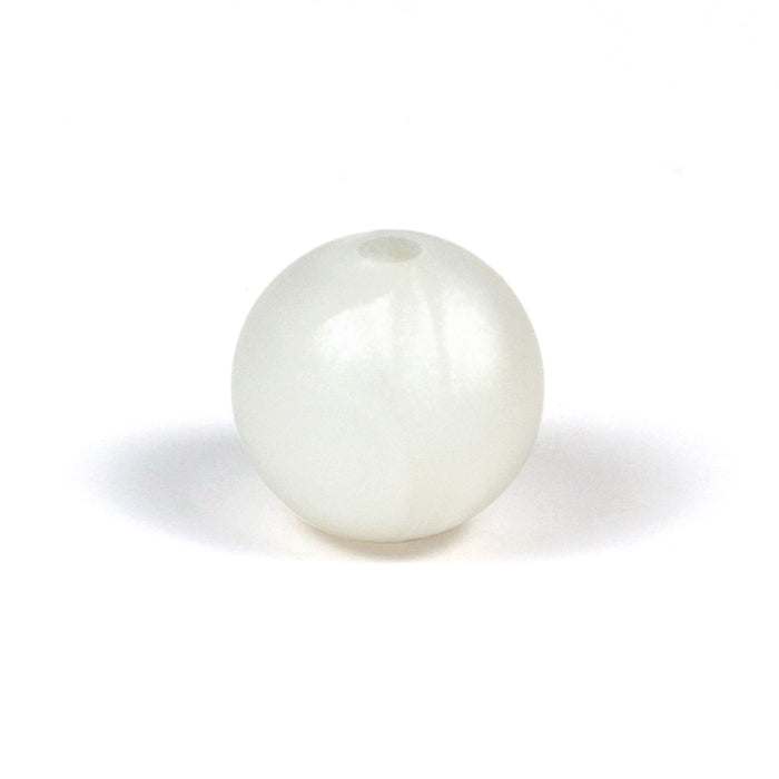 Silikonpärlor, pärlemor-vit, 12mm