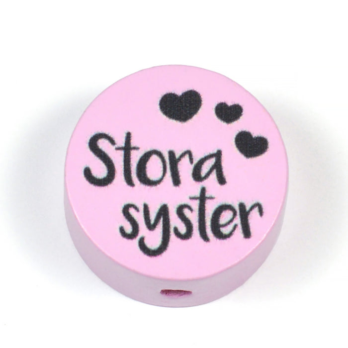 Motivpärla i trä, "Storasyster"