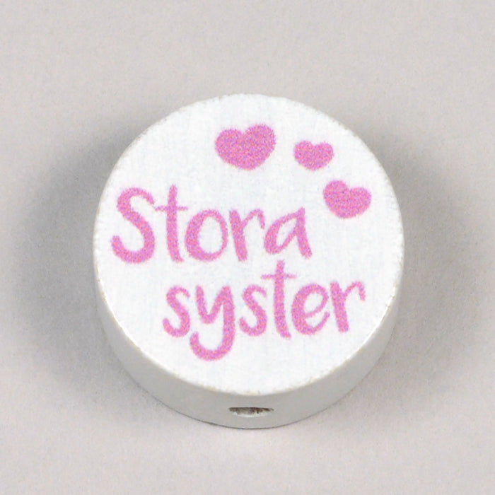 Motivpärla i trä, "Storasyster"