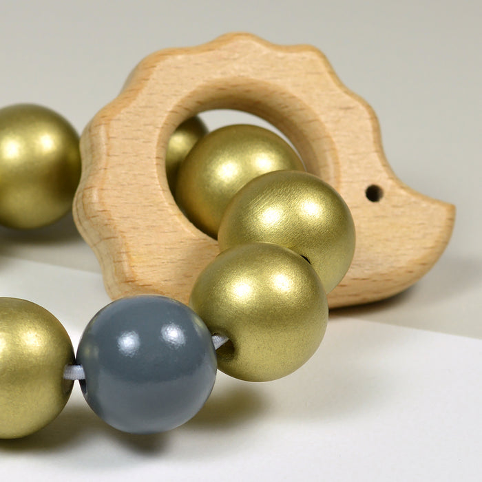 Träpärlor, 20mm, guld, 10st