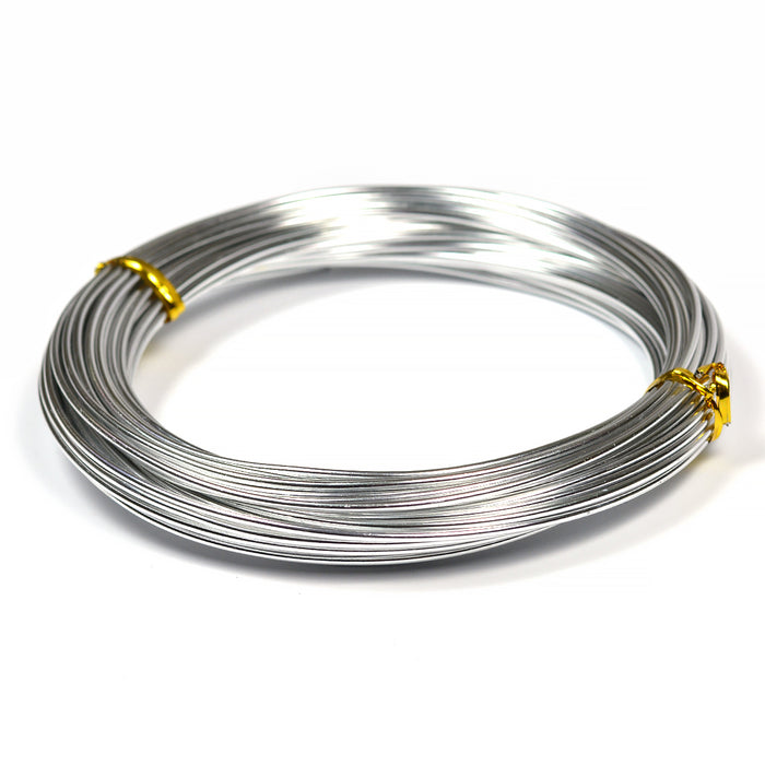 Aluminiumtråd, silver, 1,5mm, 10m