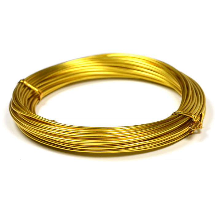 Aluminiumtråd, guld, 1,5mm, 10m