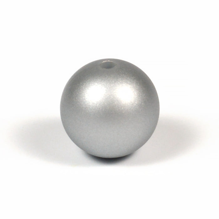 Silikonpärlor, silver, 15mm
