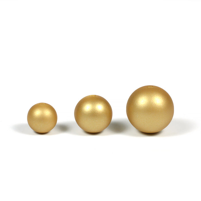 Silikonpärlor, guld, 15mm