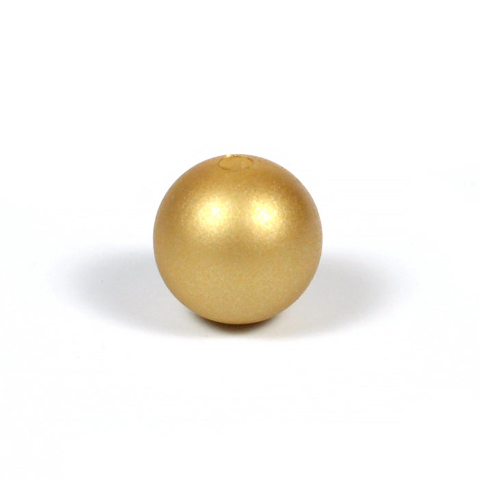 Silikonpärlor, guld, 12mm