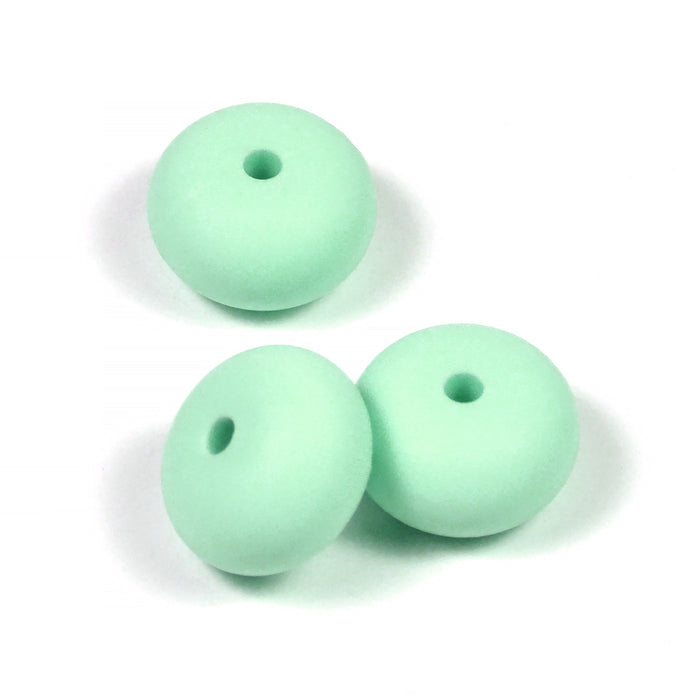 Abacus silikonpärlor, mint, 3st
