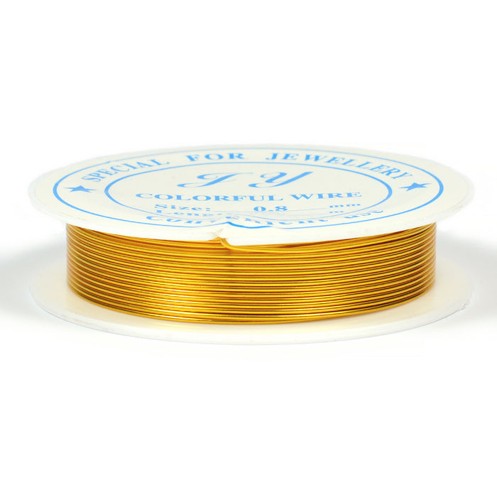 Aluminiumtråd, guld, 0,8mm, 5m