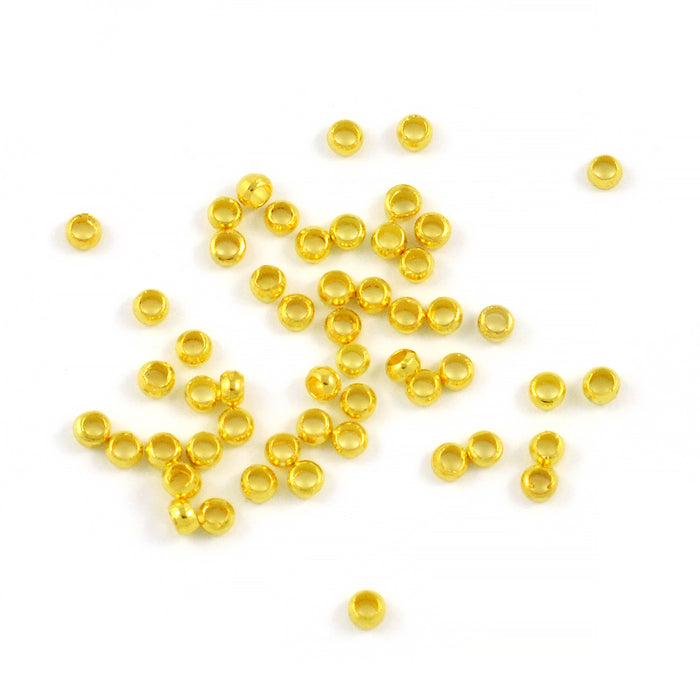 Klämpärlor, guld, 2mm, 200st