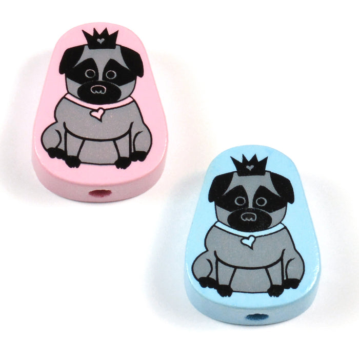 Motivpärla i trä, mops