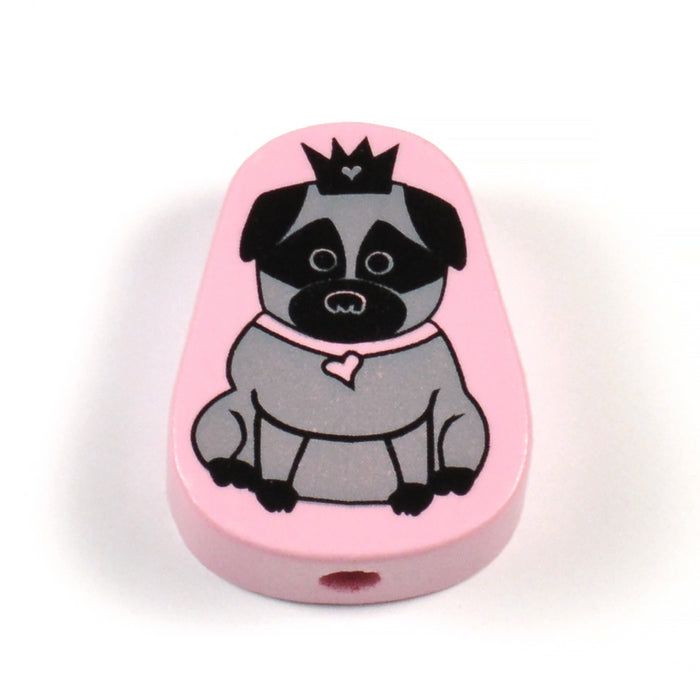 Motivpärla i trä, mops