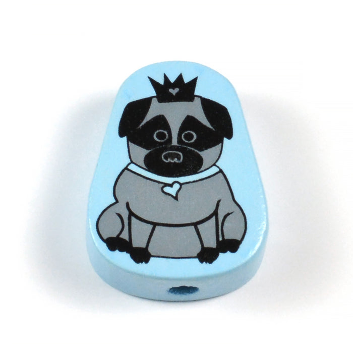 Motivpärla i trä, mops
