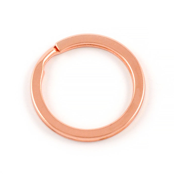 Platta nyckelringar, roséguld, 25mm, 5st