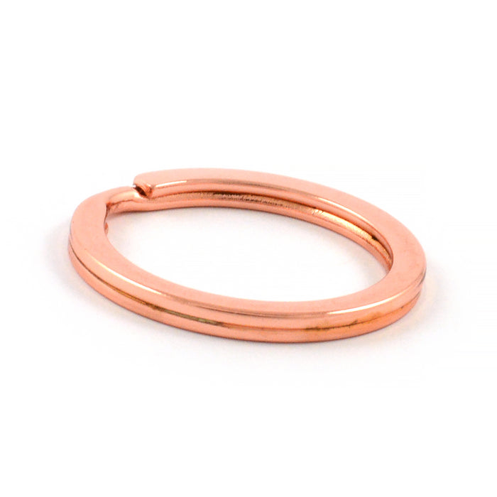 Platta nyckelringar, roséguld, 25mm, 5st