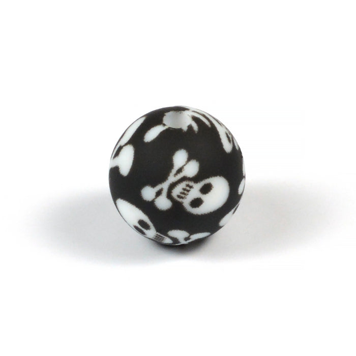 Silikonpärlor, skull, 12mm