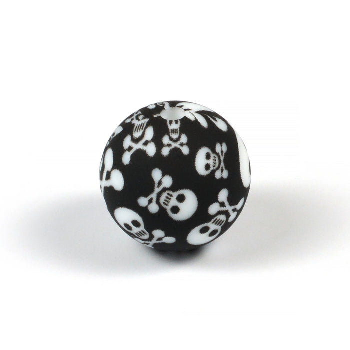 Silikonpärlor, skull, 15mm
