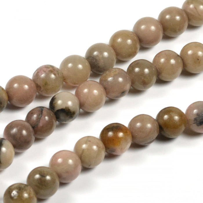 Rodonit pärlor, taupe, 6mm