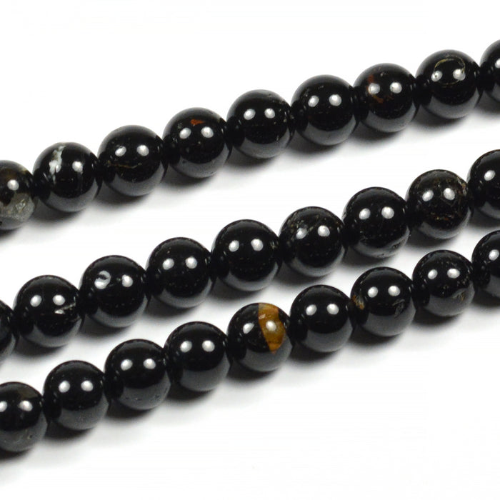 Turmalin pärlor, svart, 6mm