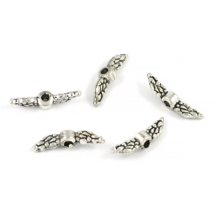 Mini änglavingar, antiksilver, 12x3mm, 25st