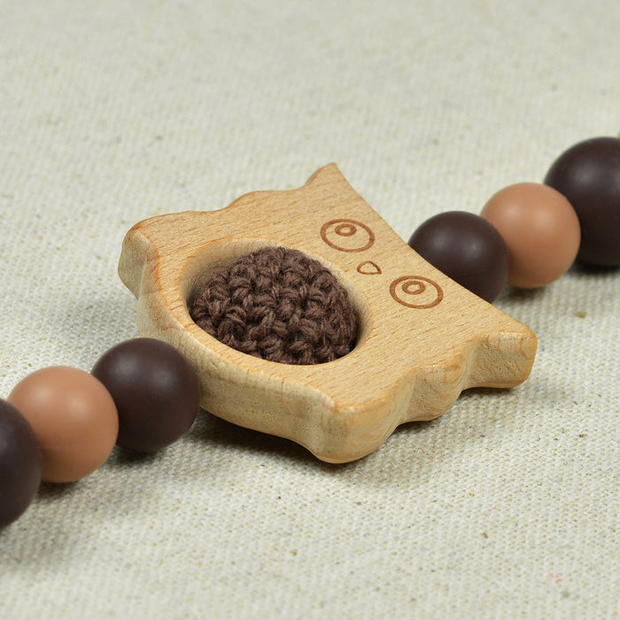 Virkad pärla, chokladbrun, 16mm