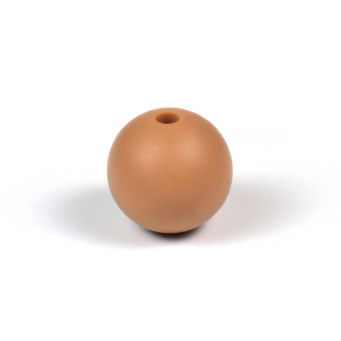 Silikonpärlor, nougat, 12mm