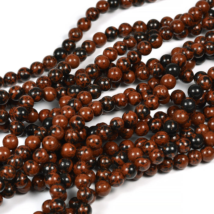 Mahogny obsidian pärlor, 6mm