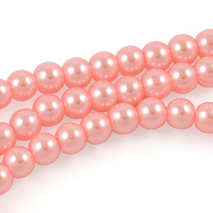 Vaxade glaspärlor, babyrosa, 6mm