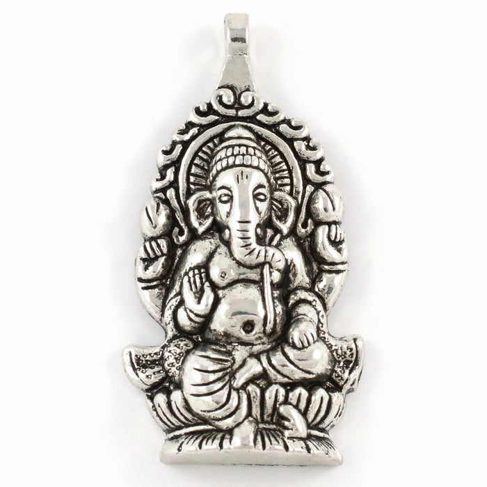 Stor berlock, Ganesha, antiksilver, 32x50mm, 1st