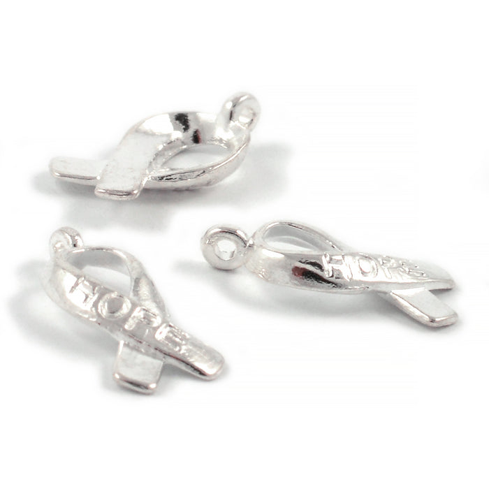 Berlock, awareness symbol "hope", silver, 8x14mm, 10st