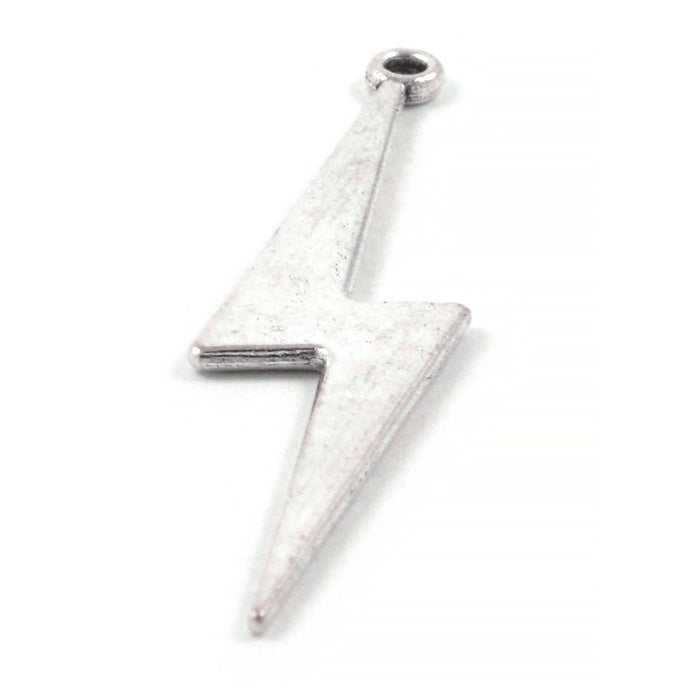 Berlock, stor blixt, antiksilver, 12x48mm, 2st