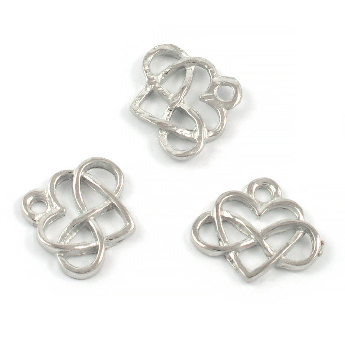 Berlock, polyamori, silver, 15x11mm, 5st