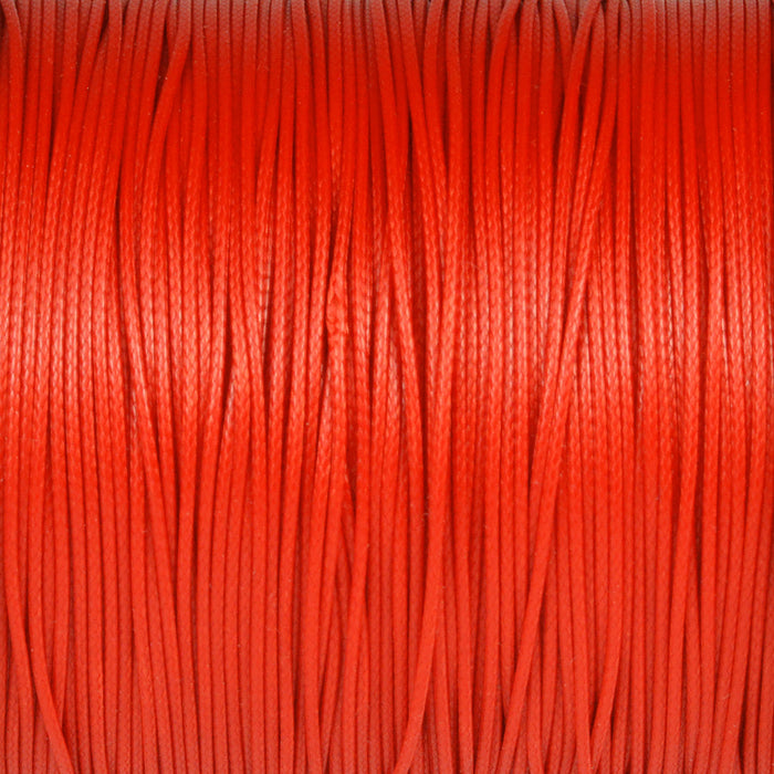 Vaxat polyestersnöre, röd, 0,6mm, 10m