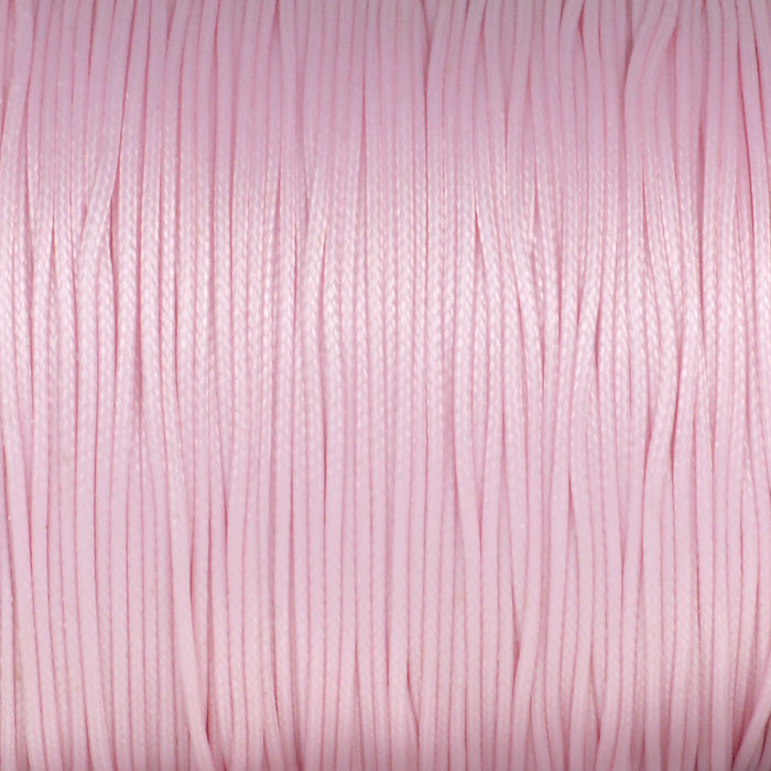 Vaxat polyestersnöre, ljusrosa, 0,6mm, 10m