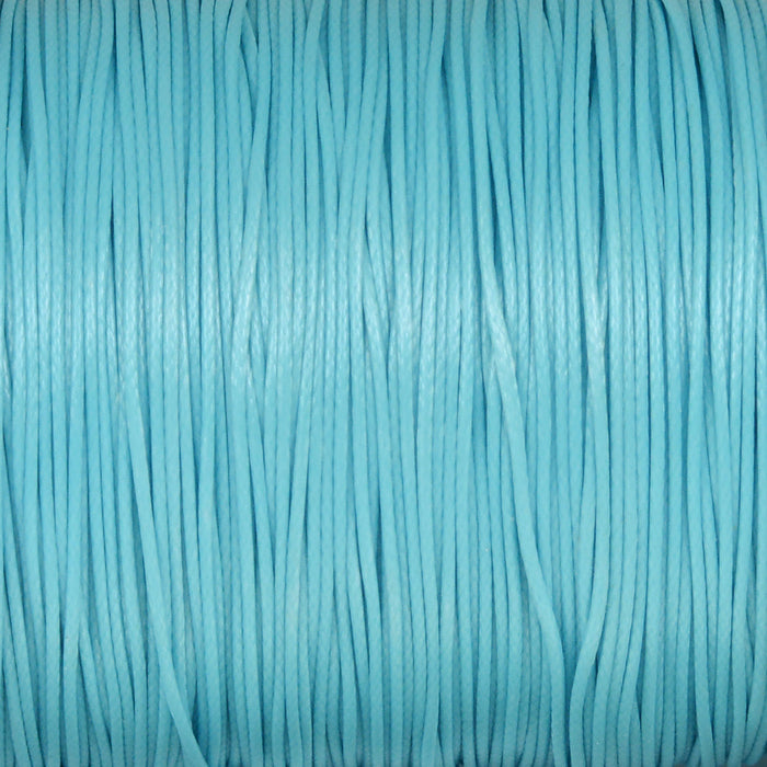 Vaxat polyestersnöre, ljusblå, 0,6mm, 10m