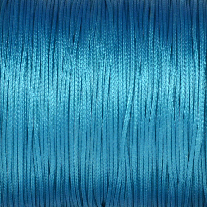 Vaxat polyestersnöre, teal, 0,6mm, 10m