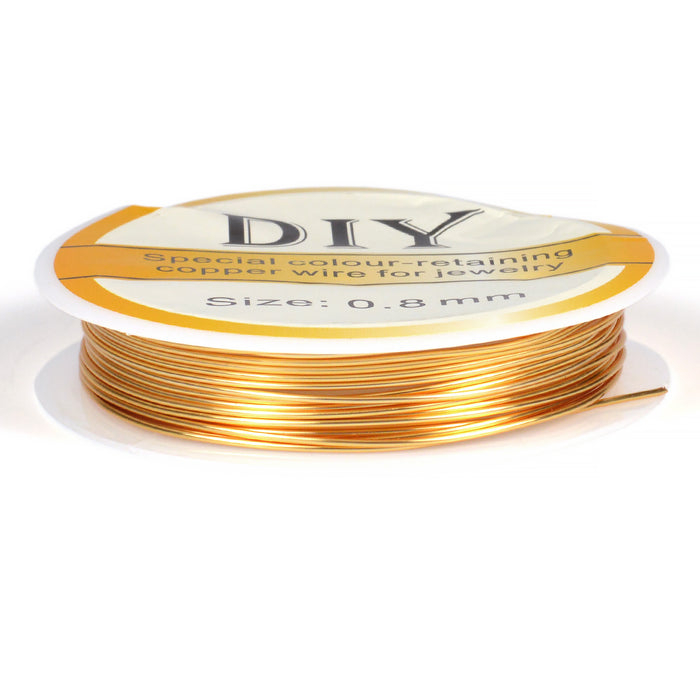 Koppartråd, guld, 0,8mm, 3m