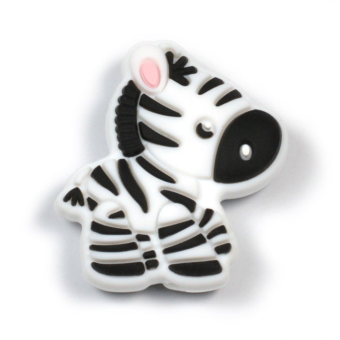 Motivpärla i silikon, zebra