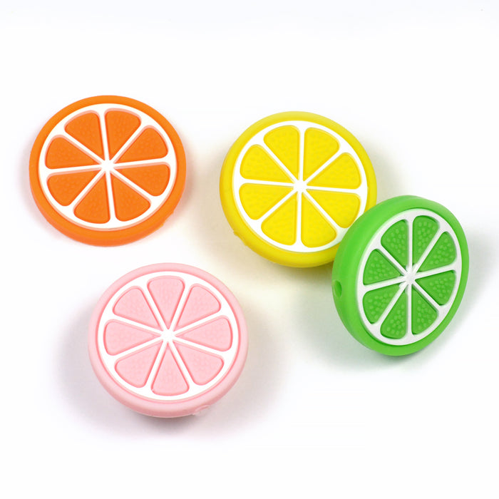 Motivpärla i silikon, citrusfrukt