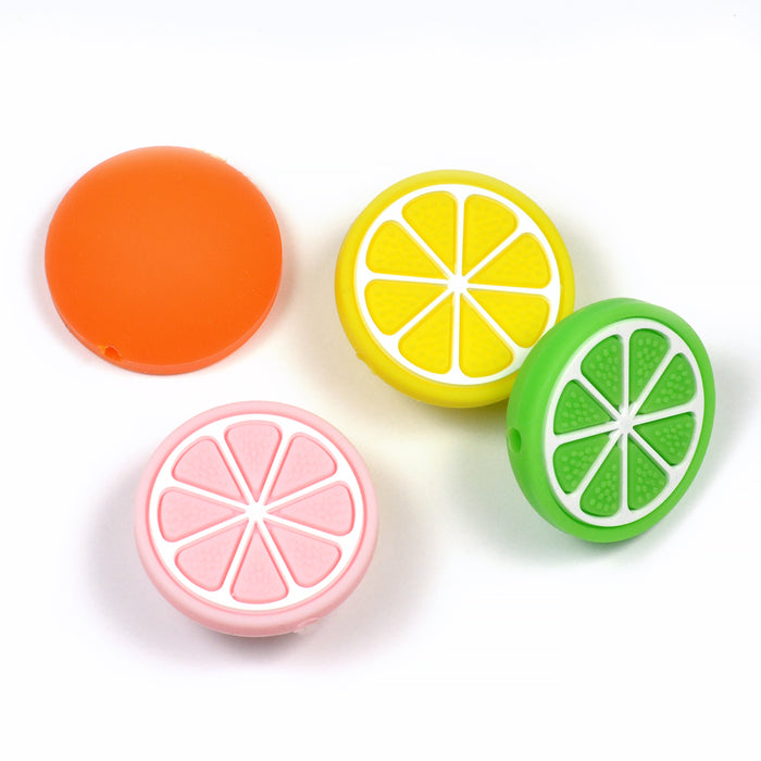 Motivpärla i silikon, citrusfrukt