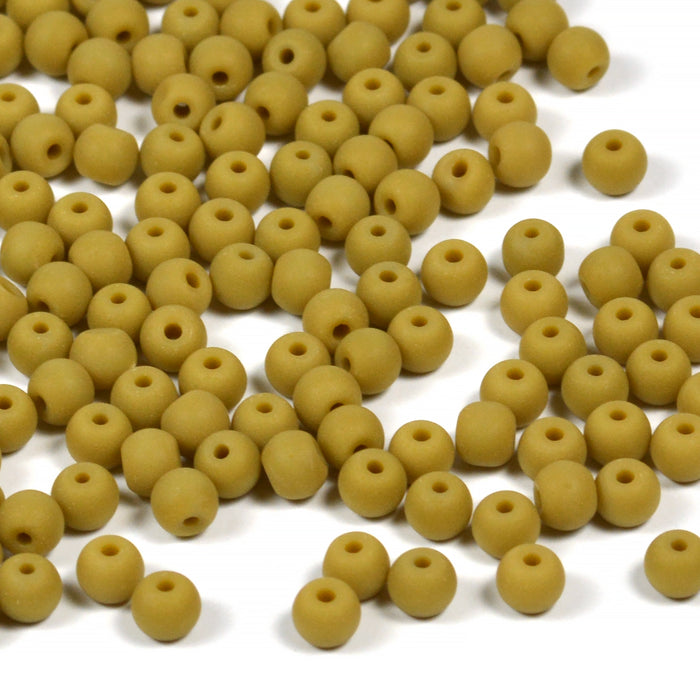 Seed Beads, 4mm, frostad dijon, 20g