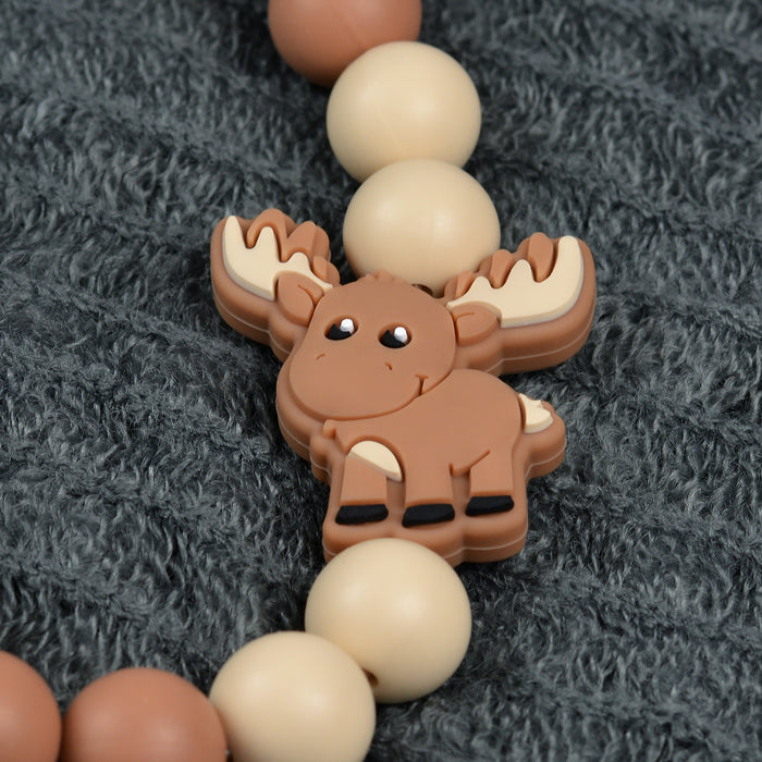 Silikonpärlor, beige, 12mm
