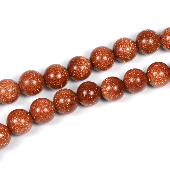 Guldsten glaspärlor, brun, 8mm