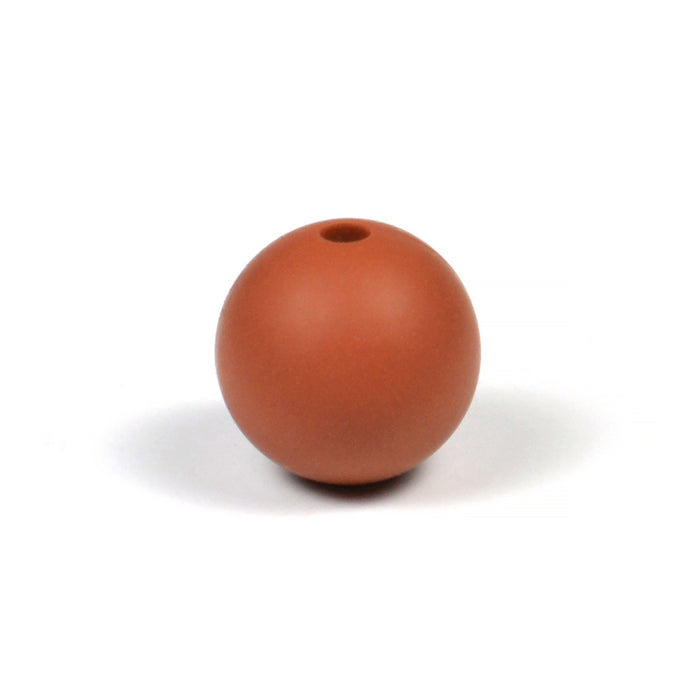 Silikonpärlor, tegelröd, 12mm