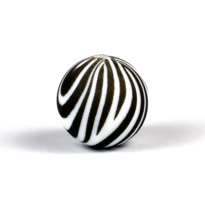 Silikonpärlor, zebra, 15mm
