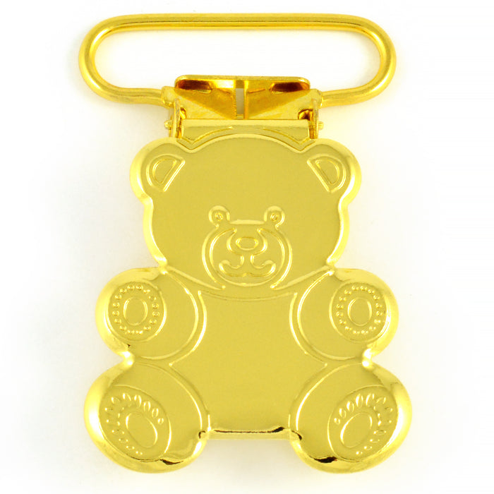 Metallclips "nalle", guld