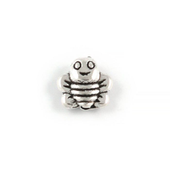 Metallpärlor, bi, antiksilver, 9mm, 10st