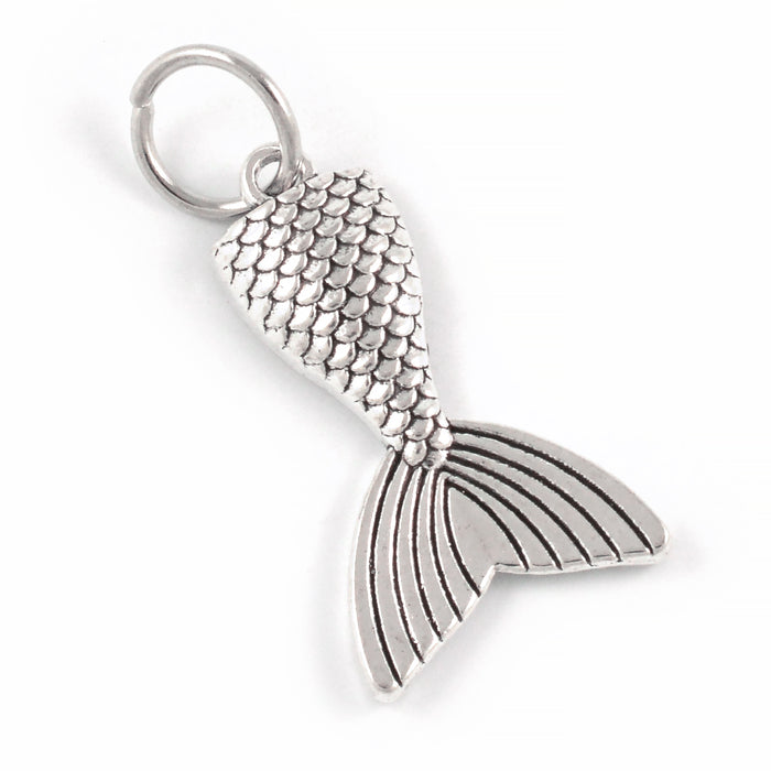 Berlock, Sjöjungfrufena, antiksilver, 19x28mm, 3st