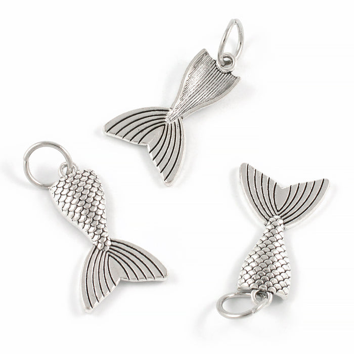 Berlock, Sjöjungfrufena, antiksilver, 19x28mm, 3st