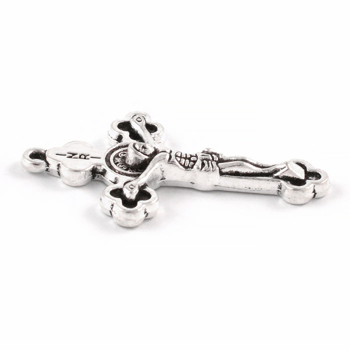 Berlock, kors med Jesus, antiksilver, 22x34mm, 3st